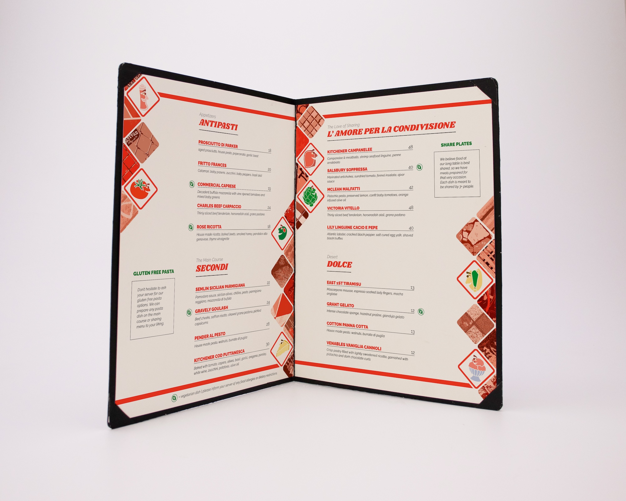 Miliano’s Restaurant menu design